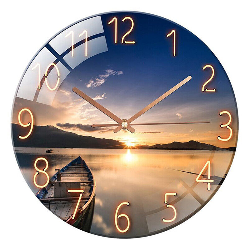 AU 12"Round Wall Clock Silent Non Ticking- Family Home Decor