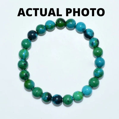 Diabetes Relief Chrysocolla Bracelet 8mm Natural Gemstone Bracelet Crystal