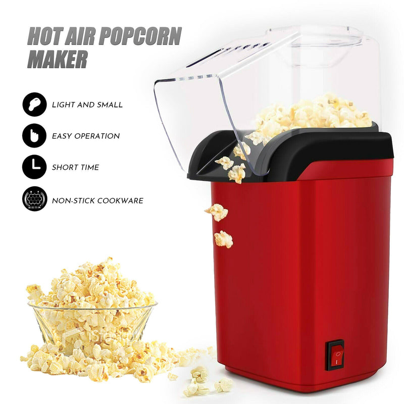 1200W Hot Air Popcorn Maker Fast Popcorn Popper w/Measuring Cup for Family Party