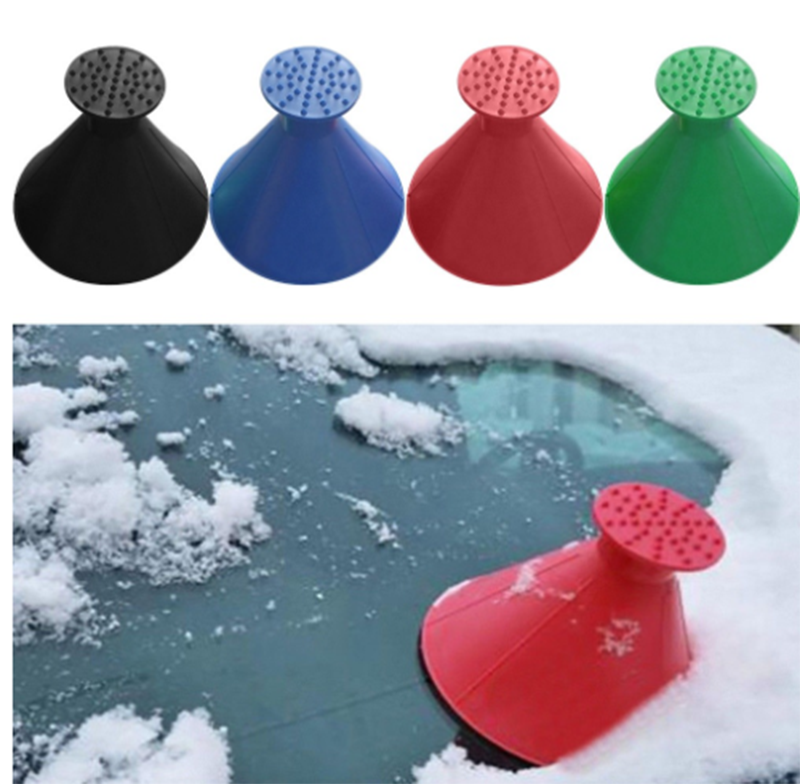 Magical Car Windshield Ice Snow Remover Scraper Tool Cone Shaped Round Funnel