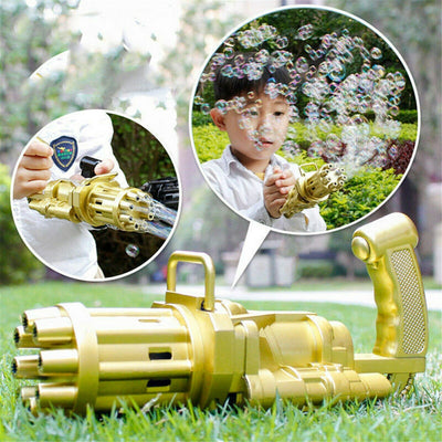 Bubble  Kids Automatic Gatling Toys Summer Soap Bubble Machine 2-in-1