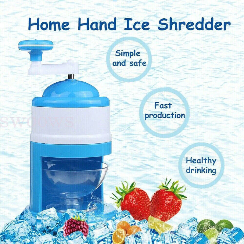 Manual Ice Shaver Crusher Shredding Snow Cone Maker