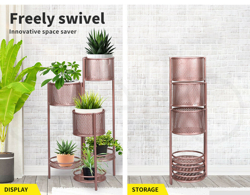 6 Tier Plant Stand Swivel Outdoor Indoor