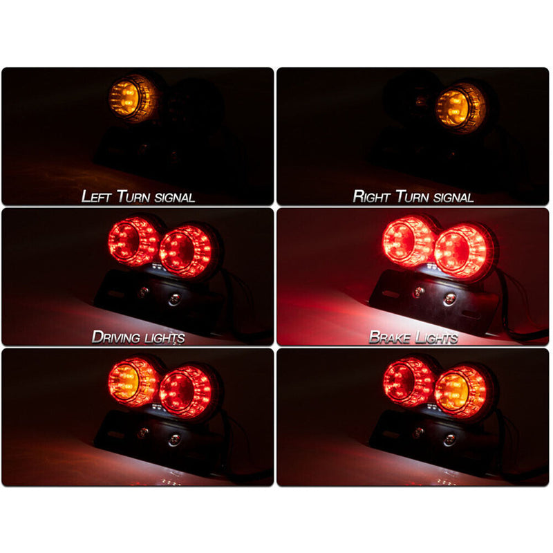 Universal Motorcycle LED Rear Tail Light Motorbike Twin Brake Indicator