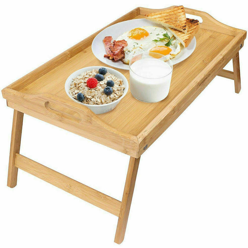 Bamboo Folding Lap Serving Tray Desk