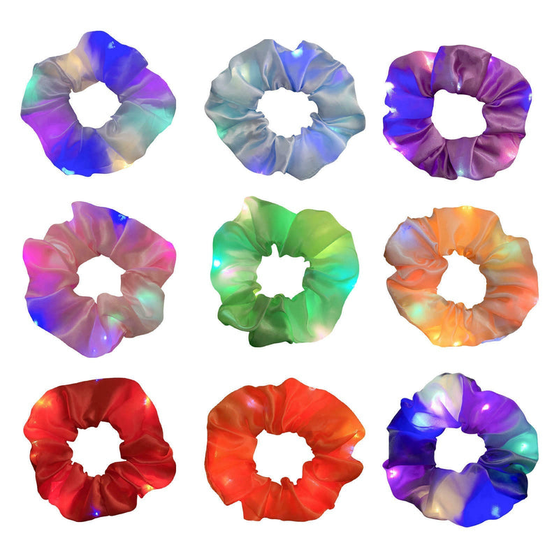 Illuminating Hair Scrunchies Silk Satin Elastic for