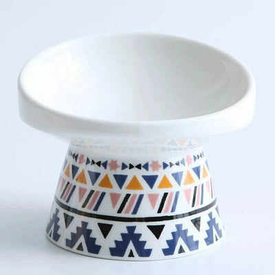 Non-slip Ceramic Cat Bowl Feeder with Raised Stand Bone China Cervical Protect Food Water Cat Bowl Ceramic Small Dog Pet Supply