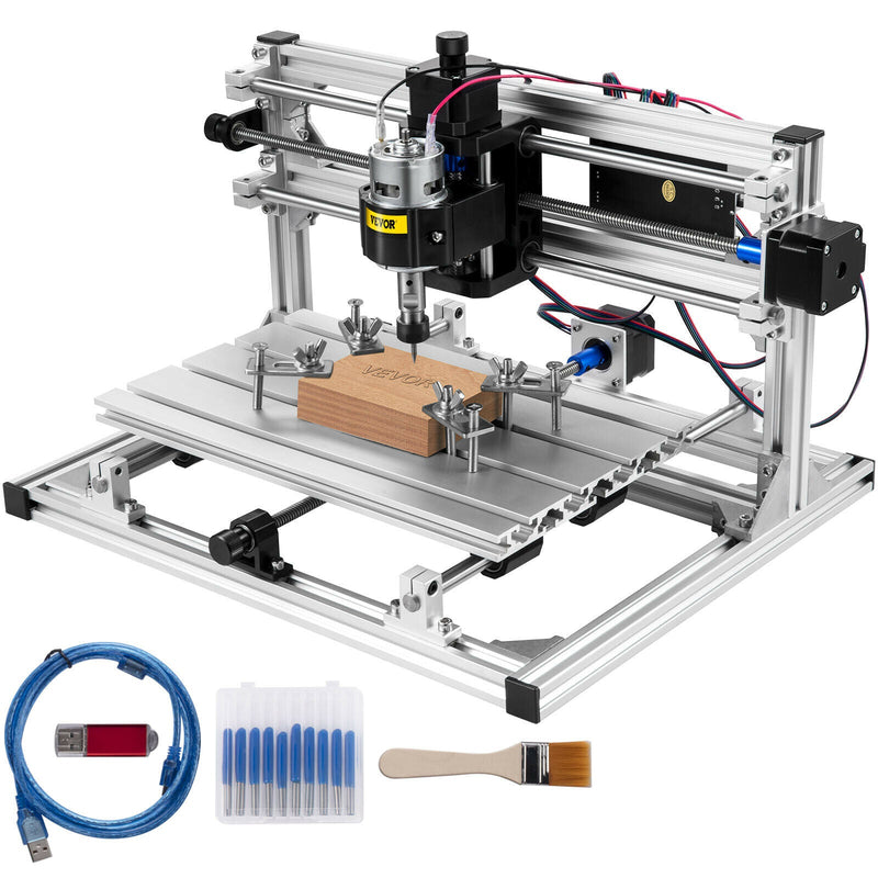 3 Axis CNC Router Kit 3018 Engraver 2020 Aluminium Profiles USB Port Milling