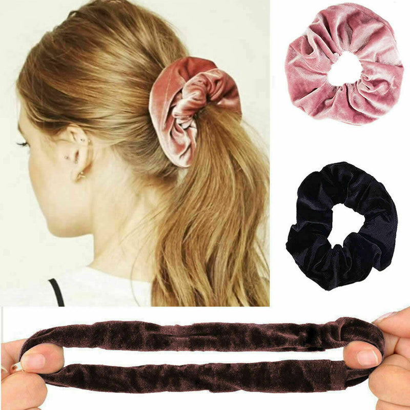 Velvet Scrunchies For Hair - 10-Pack Velvet Hair Scrunchie Elastics Hair Ties US