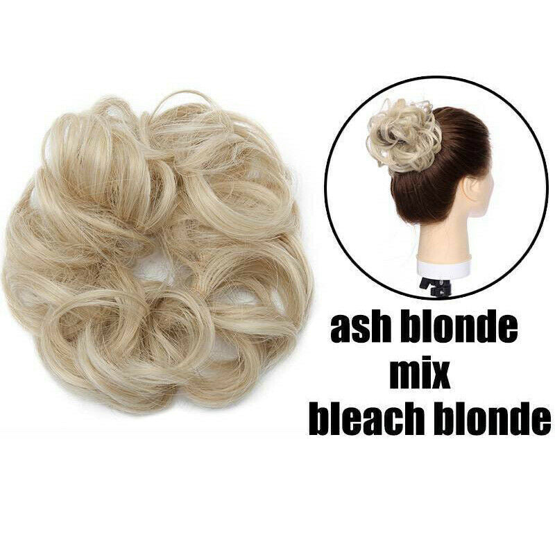 Girls Women Elastic Wig Hair Ring Curly Scrunchie Bun Chignon Ponytail Hairpiece