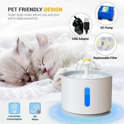 2.4L STAINLESS STEEL Top LED Drinking Bowl Cat/Dog