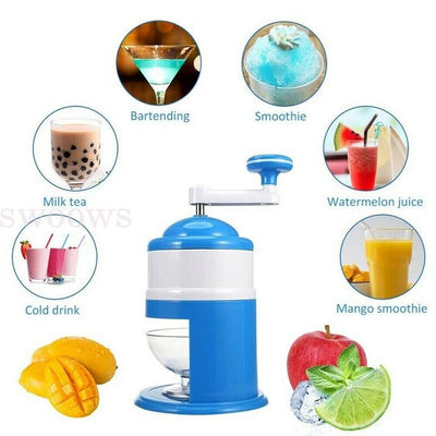 Manual Ice Shaver Crusher Shredding Snow Cone Maker