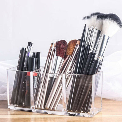 3 Slot Makeup Brush Holder Organizer