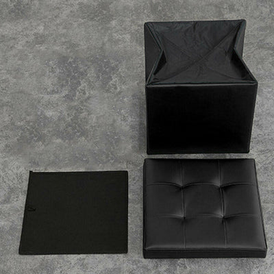 Folding Ottoman Pouf Storage Cube Stool