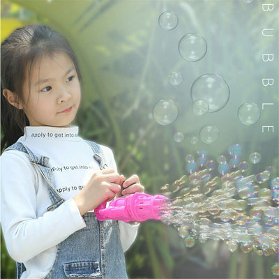 Bubble  Kids Automatic Gatling Toys Summer Soap Bubble Machine 2-in-1