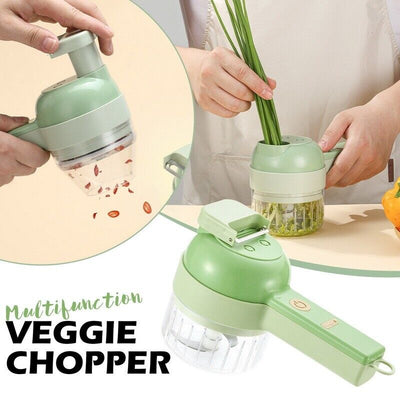 4 in 1 Mini Kitchen Handheld Electric Vegetable Cutter Set Wireless Food Chopper