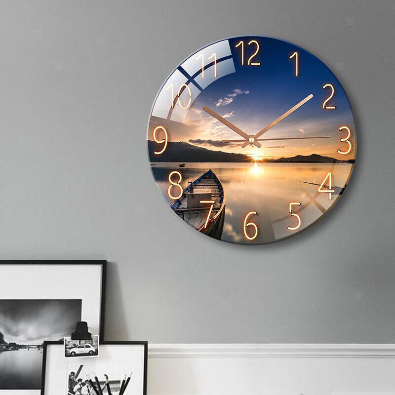 AU 12"Round Wall Clock Silent Non Ticking- Family Home Decor