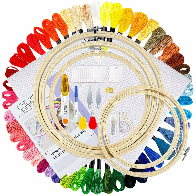 Cross Stitch Embroidery Thread Hoop Kit