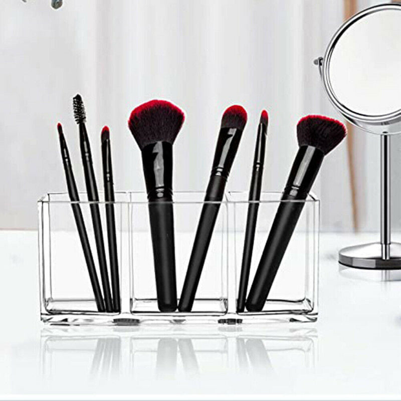 3 Slot Makeup Brush Holder Organizer