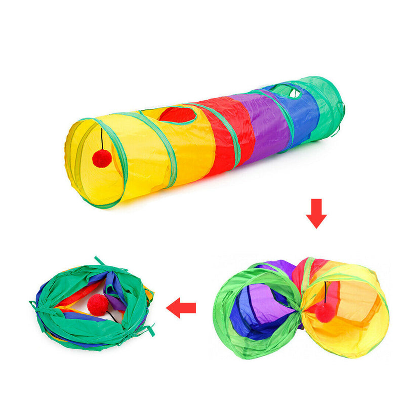 Cat Tunnel Collapsible Kitten Tube Play Toy