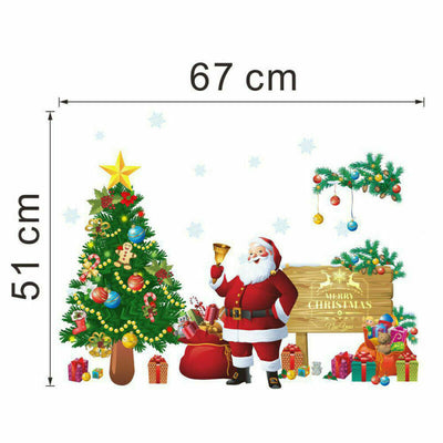 Christmas Santa Tree Wall Stickers Art Decals Xmas Home