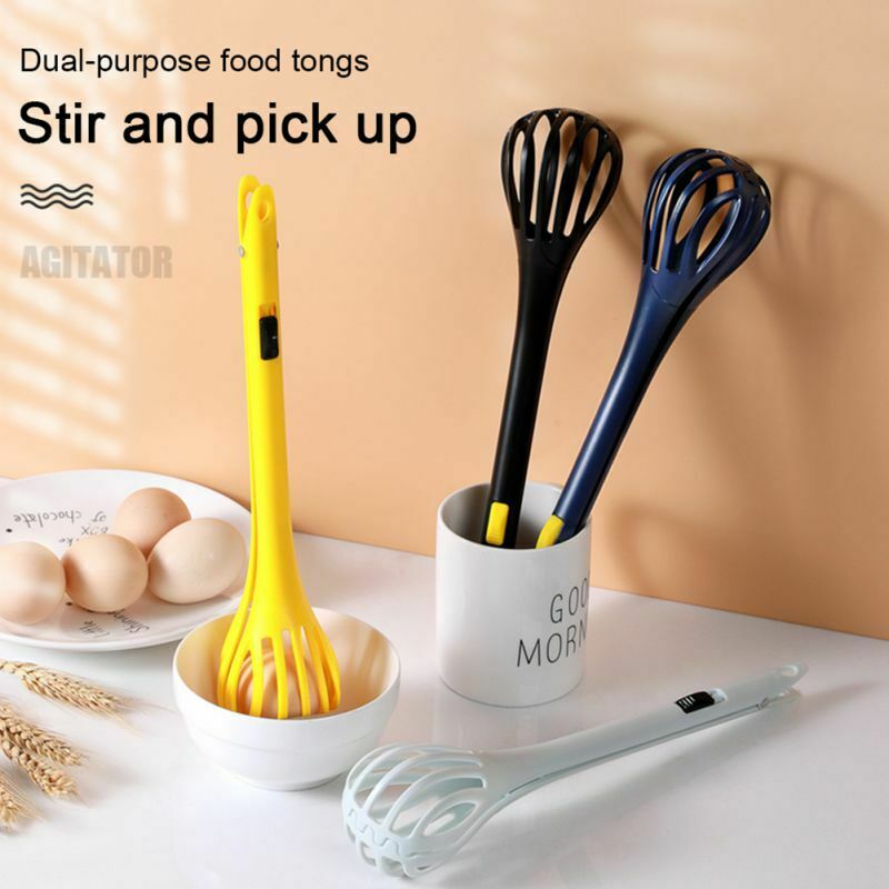 Multifunctional Kitchen Egg Beater For Cooking Round Handle Durable Food Tongs