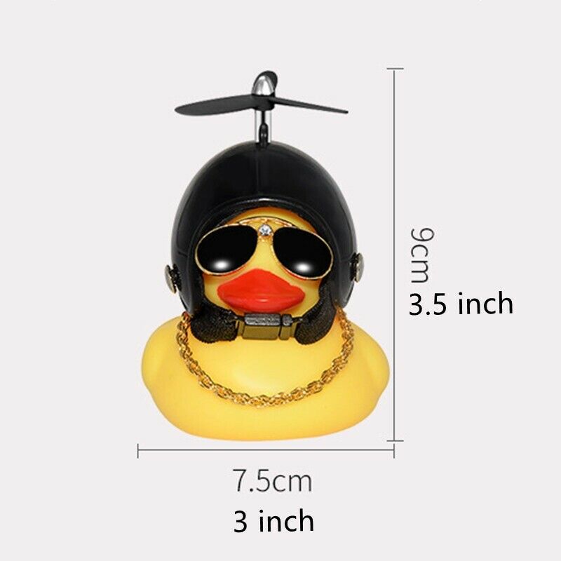 Wind Propeller Helmet Small Yellow Duck Wind & Wave breaking Car Dashboard Decor