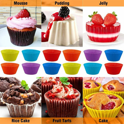 40PCS Round Cup Cake Silicone Baking Mould Cupcake Case