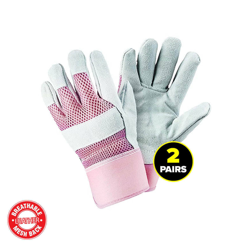 2PCE Leather Working Gloves Ladies