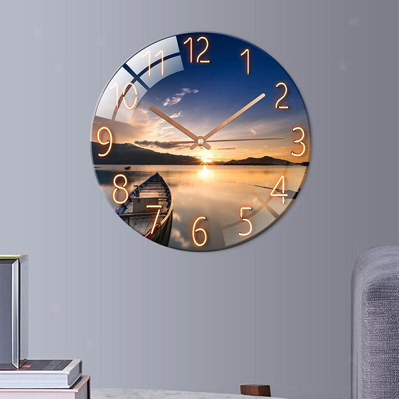 AU 12"Round Wall Clock Silent Non Ticking- Family Home Decor