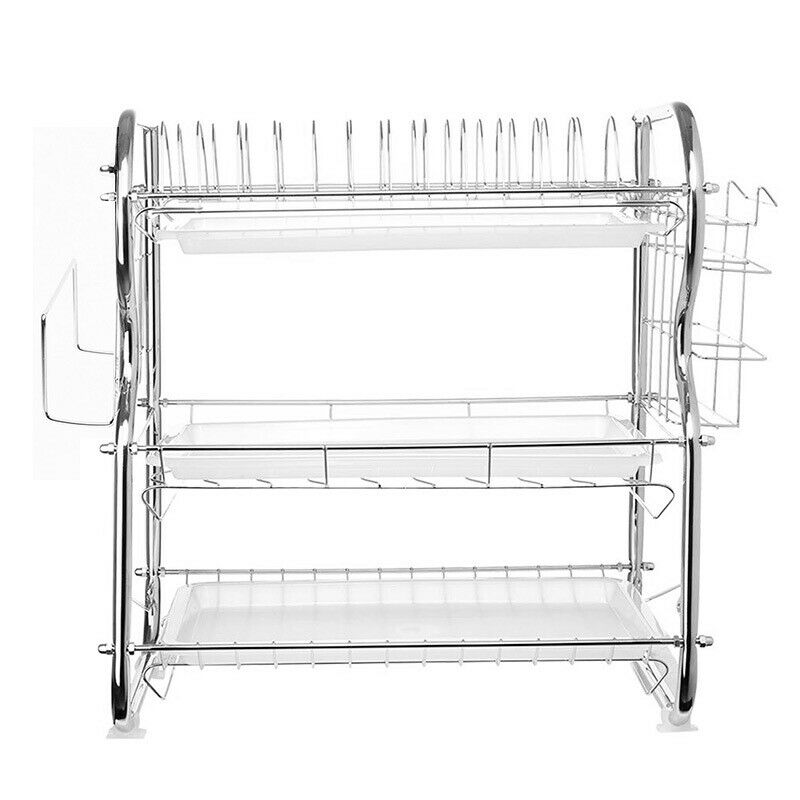 3 Tier Dish Rack Kitchen Storage Drying Stand Drainer Holder