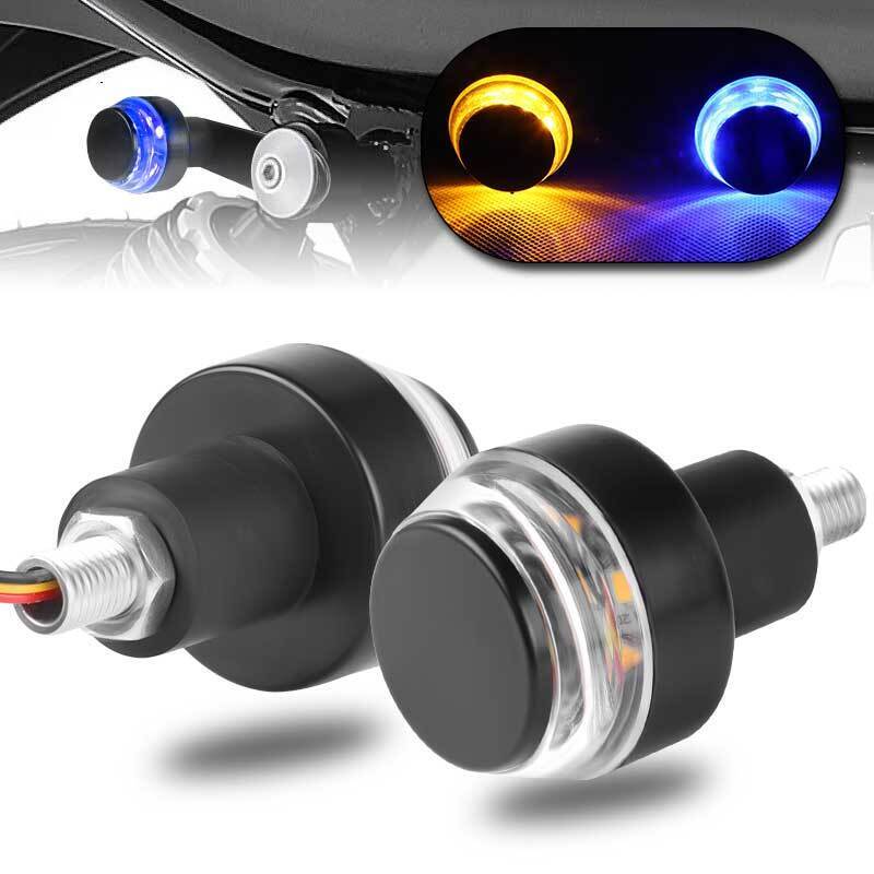 2x Motorcycle Bike LED Turn Signal Lamp Indicator Handle Bar End Handlebar Light