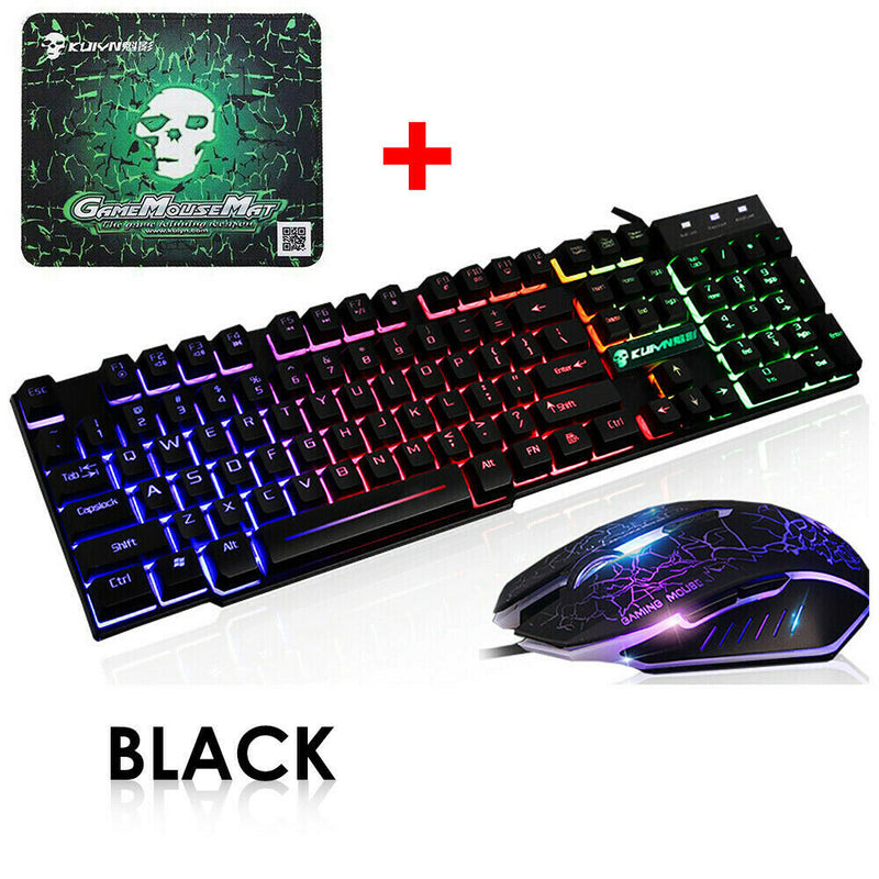 Rainbow T6 Gaming USB Keyboard and Mouse Set for PC