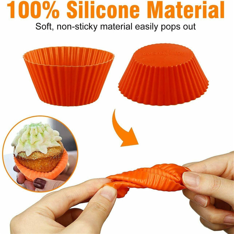 40PCS Round Cup Cake Silicone Baking Mould Cupcake Case