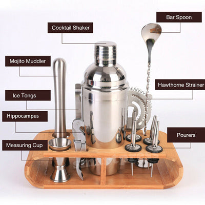 12Pcs Cocktail Shaker Set Mixer Bar Strainer Bartender Kit