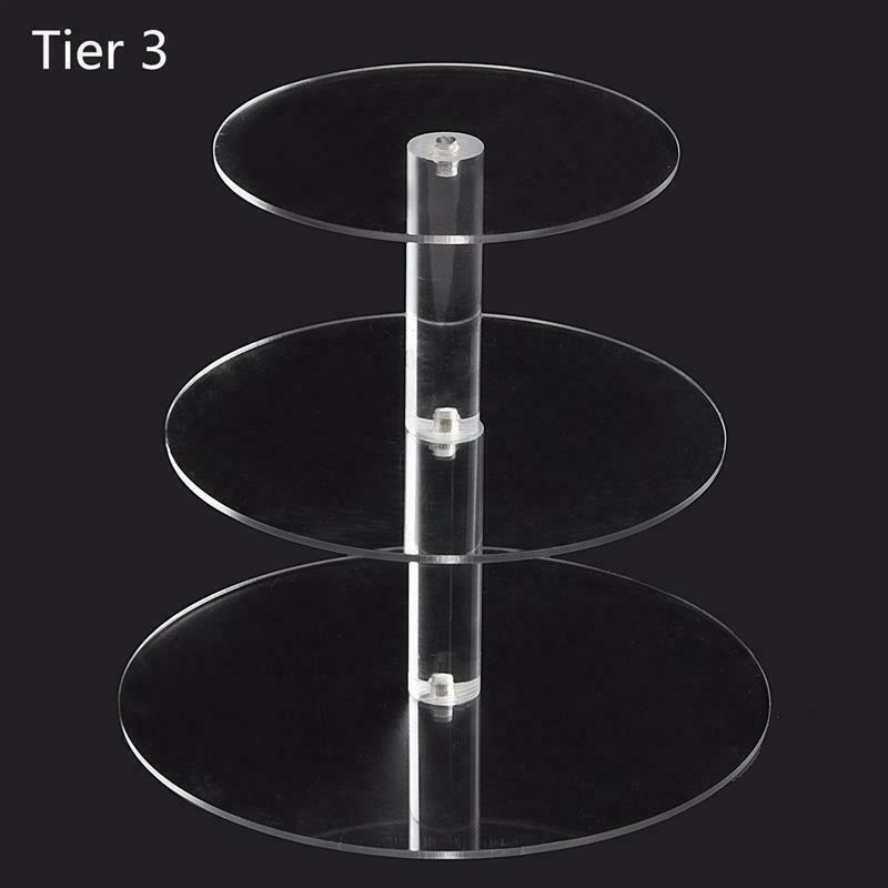 3 Tier Acrylic Clear Round Cupcake Cake Stand Birthday Wedding Party