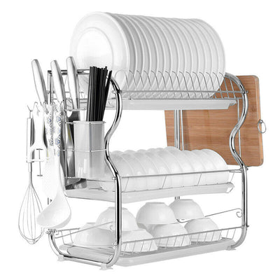 3 Tier Dish Rack Kitchen Storage Drying Stand Drainer Holder