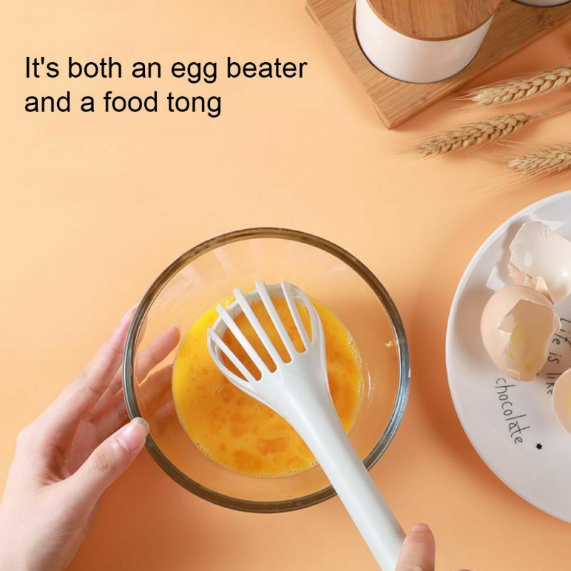 Multifunctional Kitchen Egg Beater For Cooking Round Handle Durable Food Tongs