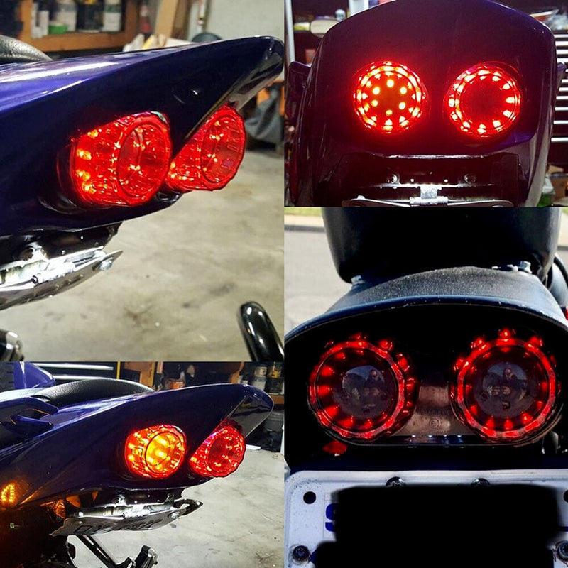 Universal Motorcycle LED Rear Tail Light Motorbike Twin Brake Indicator