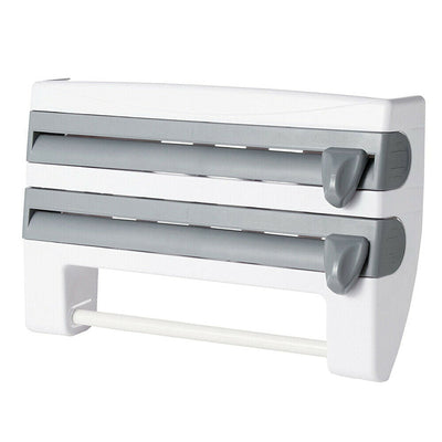 Kitchen Roll Dispenser Cling Film Tin Foil Paper Towel Holder Rack Wall Mount