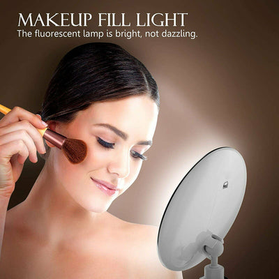 10x Magnifying Makeup Cosmetic Beauty Bathroom Mirror with LED Light 360° Spin