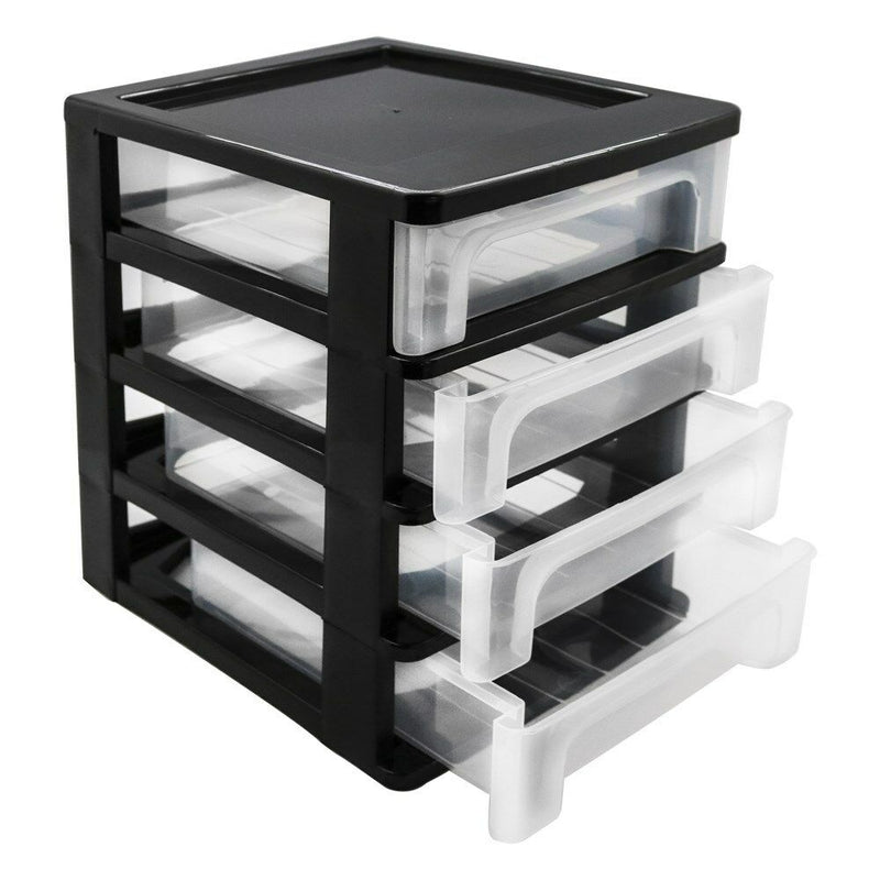 4 Tiers Drawer Plastic Desktop Cabinet Storage Organiser Box