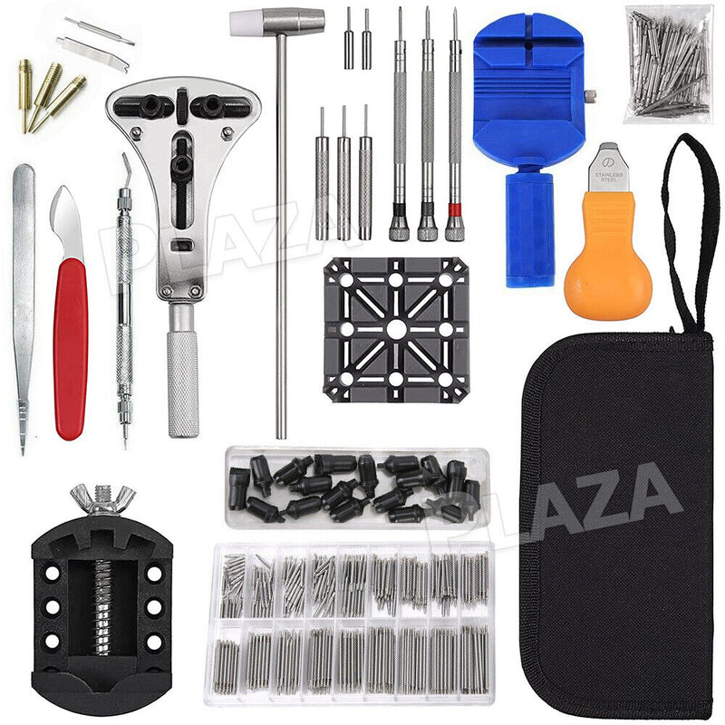 506pcs Watch Repair Kit Back Case Opener Watchmaker Remover Tool Spring Pin Bars