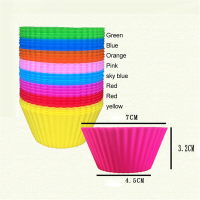 40PCS Round Cup Cake Silicone Baking Mould Cupcake Case