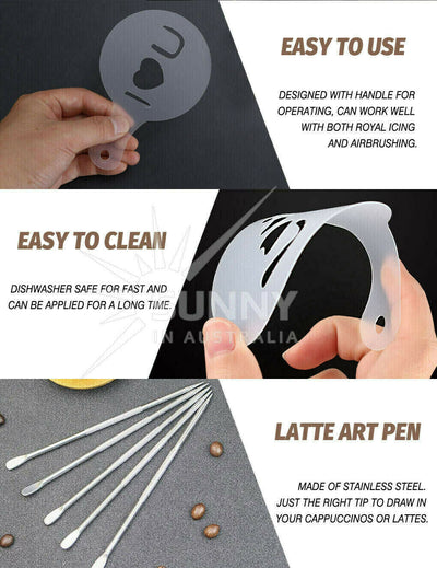 Steel Art Pen Needle Baking Coffee Latte Barista