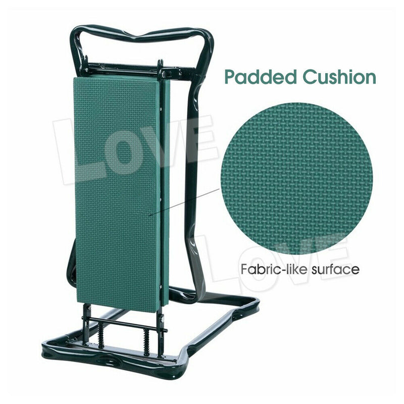 2-In-1 Garden Kneeler Bench Foldable Knee Padded Pad