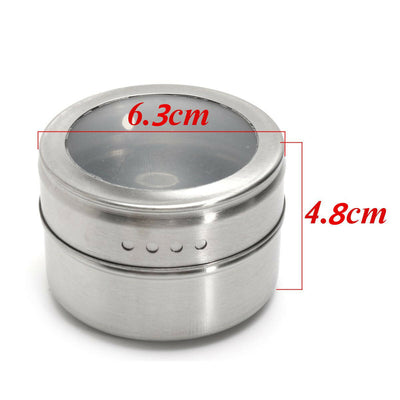 12pcs Magnetic Spice Container Tins Set Stainless Steel Jars