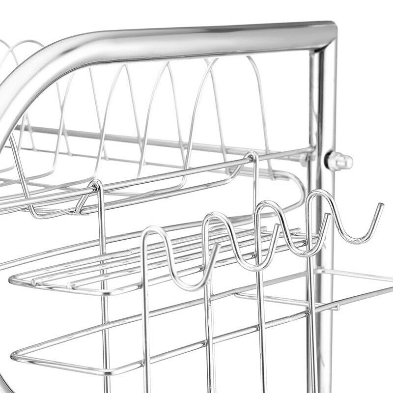 3 Tier Dish Rack Kitchen Storage Drying Stand Drainer Holder