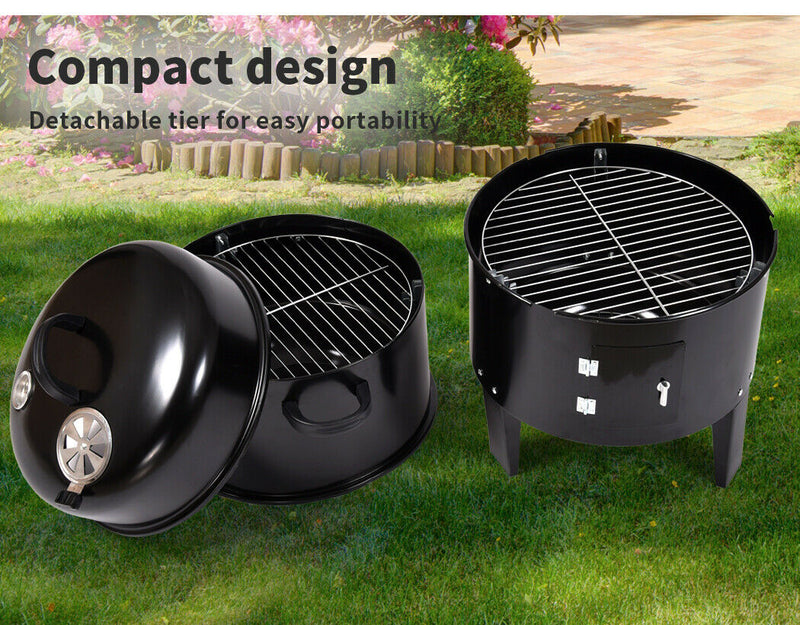 3in1 Charcoal BBQ Grill Smoker