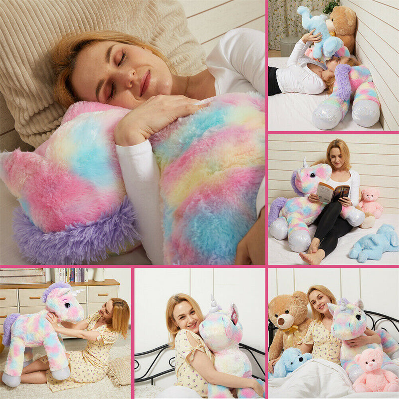 105 Big Plush Rainbow Unicorn Toy Xmas Gift